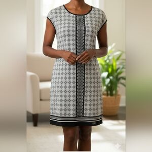 Max Studio Black and White Midi Dress
